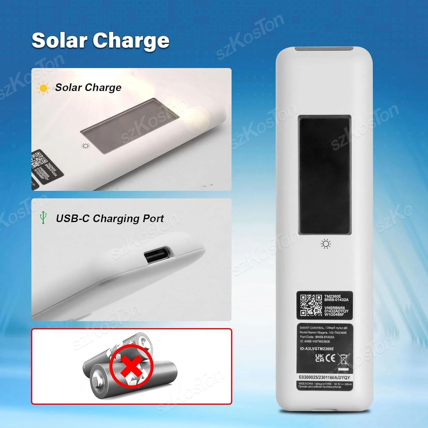 Mando a distancia por voz de repuesto para Samsung Smart TV BN59-01432A, mando a distancia con carga Solar para televisores Samsung, modelo 2023 Neo QLED HDR - imagen 3