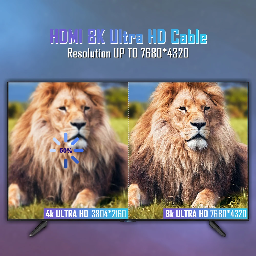 Cable Compatible con HDMI 8K, 4K @ 120Hz, 8K @ 60Hz, Cable HDMI 2,1, adaptador de 48Gbps para RTX 3080 eARC HDR, Cable de vídeo, PC, portátil, TV box PS5 - imagen 5