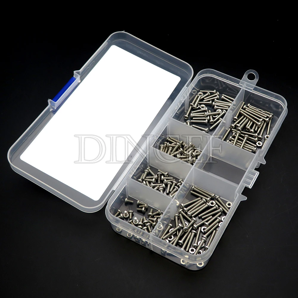 230 Uds M2 tornillos Phillips tuercas pernos 304 juego de tornillos de cabeza de botón de acero inoxidable Kit surtido pequeña caja de almacenamiento - imagen 4