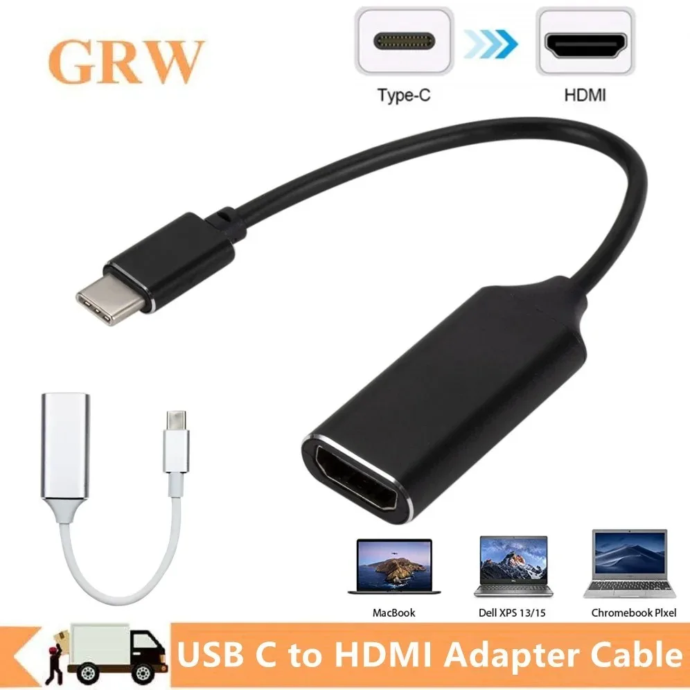 Cable adaptador 4K USB C a HDMI, convertidor compatible con Thunderbolt 3, adaptador USB C para MacBook Pro