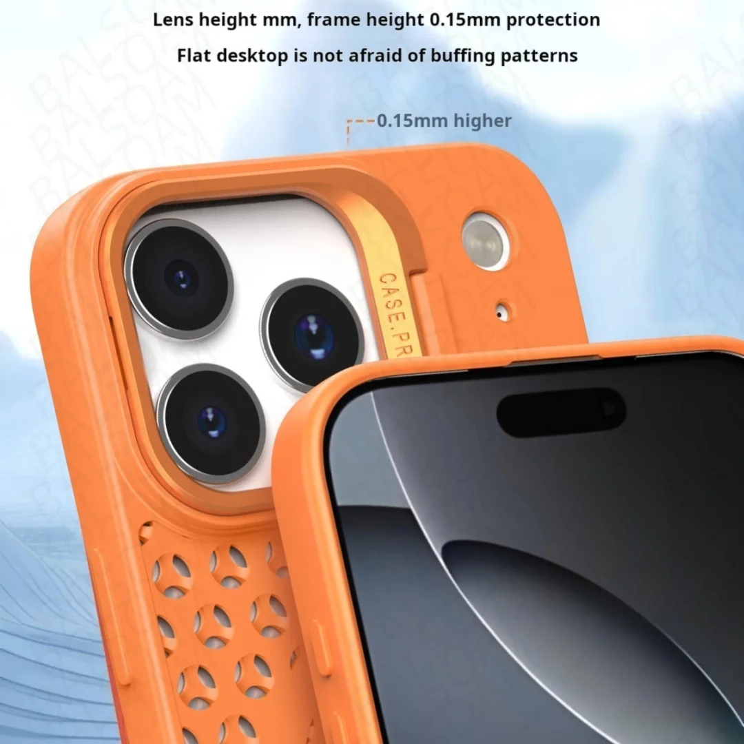 For Magsafe Magnetic Wireless Charge Heat Dissipation Case For iPhone 17 Air 16 E 15 14 Plus 13 12 11 Pro Max Lens Bracket Cover - imagen 3