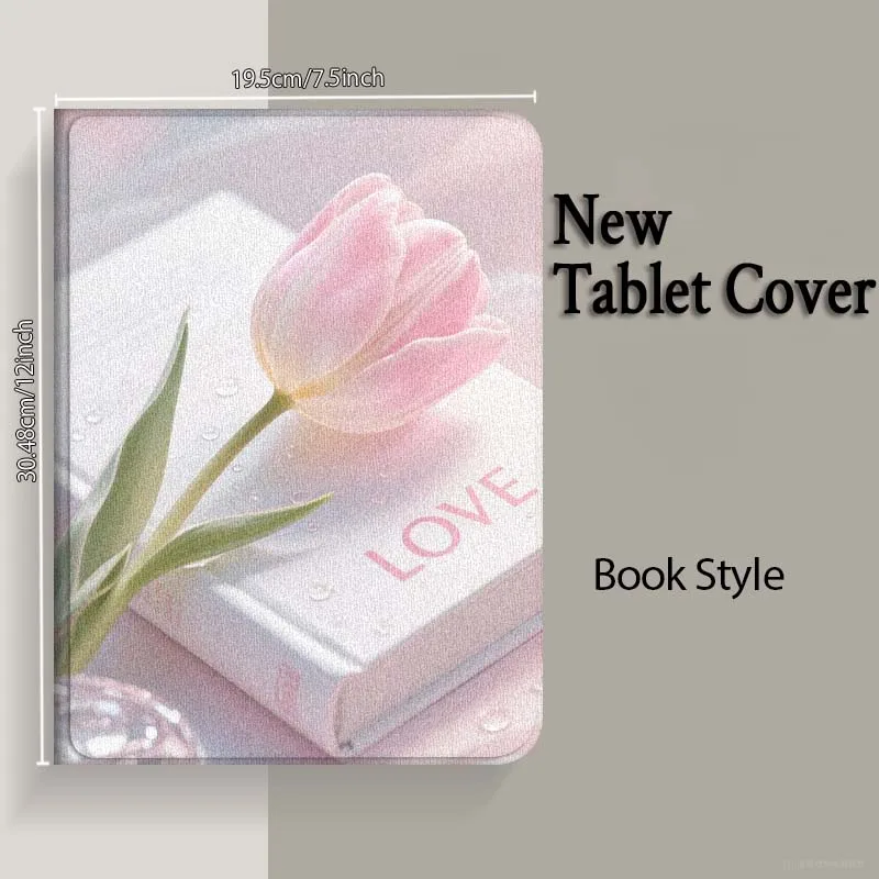 Rosa tulipán libro amor para Samsung Galaxy Tab S11 S10 S9 S8 S7 S6 A10.1 A9 A8 A7 10,1 Lite FE Plus pulgadas funda para tableta - imagen 5