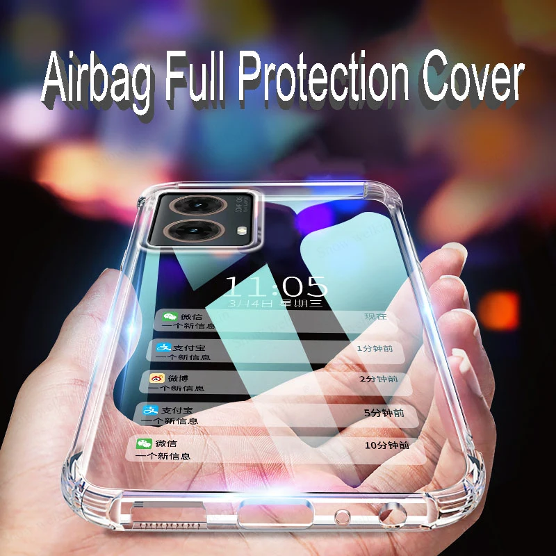 Funda de protección completa para Motorola Moto G85 Airbags Buffer, funda trasera transparente a prueba de golpes, TPU suave, 5G - imagen 5