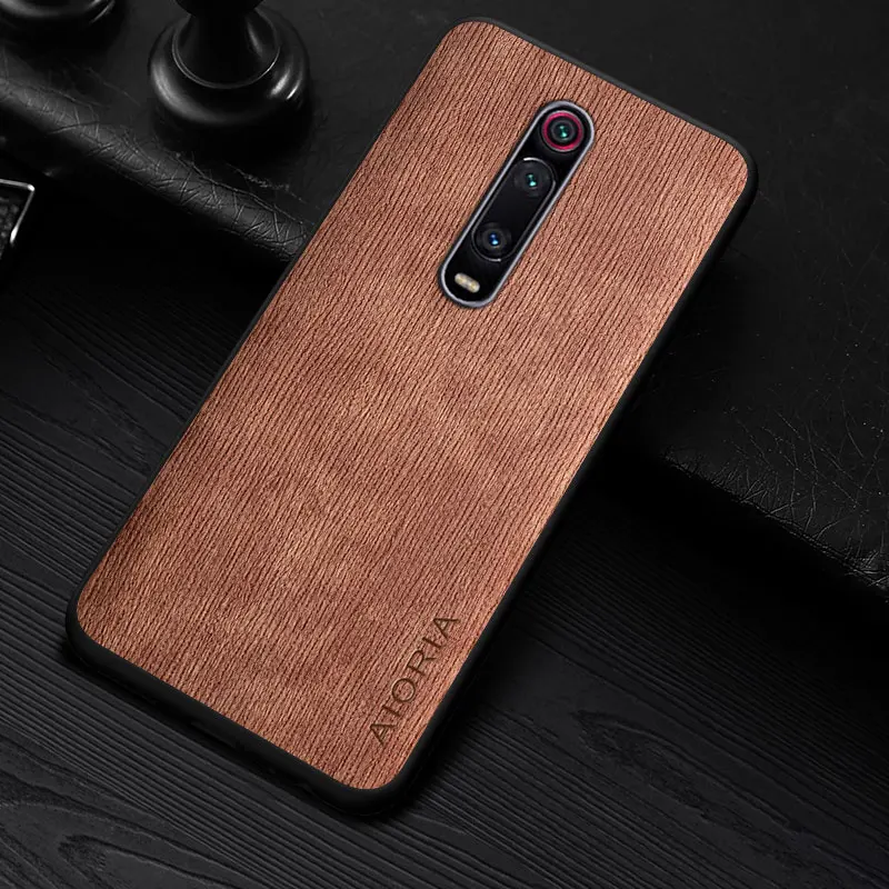 Funda para Xiaomi mi 9T Pro mi 9 SE Lite patrón de madera de lujo Premium PU piel sintética - imagen 5