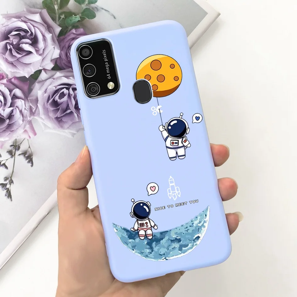 Funda de silicona para Samsung Galaxy M21 M31, carcasa mate suave a prueba de golpes con astronauta encantador, parachoques principal, M21, SM-M215F, M31 - imagen 3
