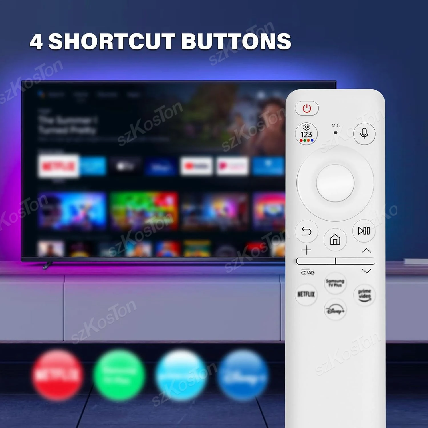 Mando a distancia por voz de repuesto para Samsung Smart TV BN59-01432A, mando a distancia con carga Solar para televisores Samsung, modelo 2023 Neo QLED HDR - imagen 5