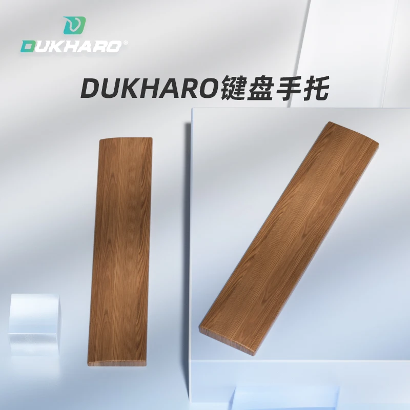 DUKHARO Teclado mecánico aleación de aluminio soporte de mano inalámbrico teclado madera maciza nogal negro soporte de mano inalámbrico - imagen 2