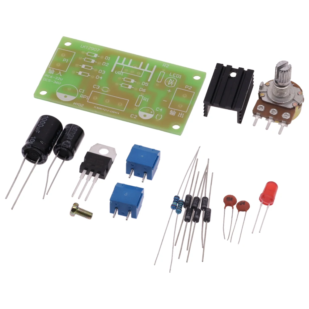 Kit de fuente de alimentación regulada ajustable LM317, fuente de alimentación CC ajustable continua, piezas de entrenamiento de enseñanza DIY, 1,5 V-12V - imagen 5
