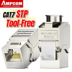 AMPCOM Keystone Jack CAT7 RJ45 STP Blindado Sin Herramienta