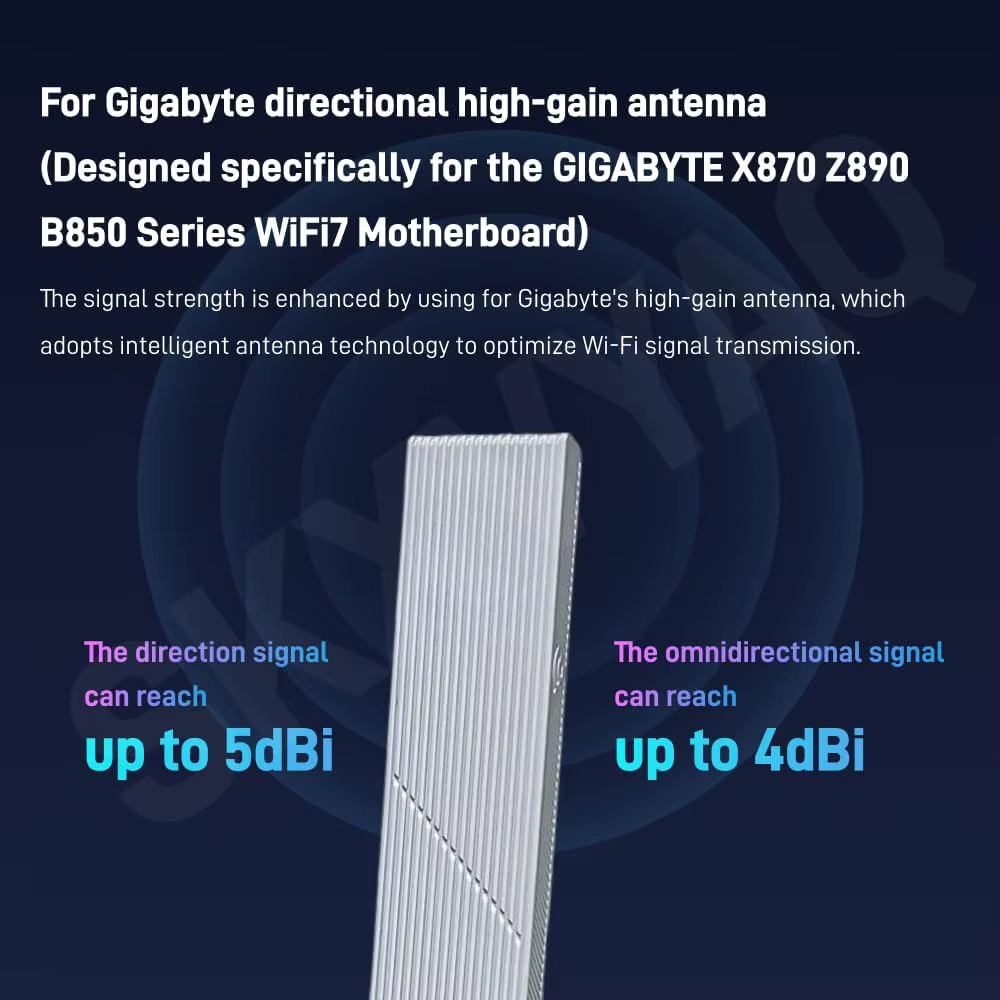 GIGABYTE WiFi 7 antena magnética 2,4G 5G 6G WiFi 6E WIFI7 para GIGABYTE Z890 Series Z890M PC placa base de ordenador de escritorio - imagen 4
