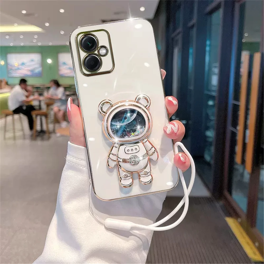 Funda de teléfono con soporte de astronauta Quicksand para Xiaomi Redmi Note 13 Pro 4G 5G 13C Mi 13 Lite 13T, funda trasera chapada en silicona suave - imagen 4