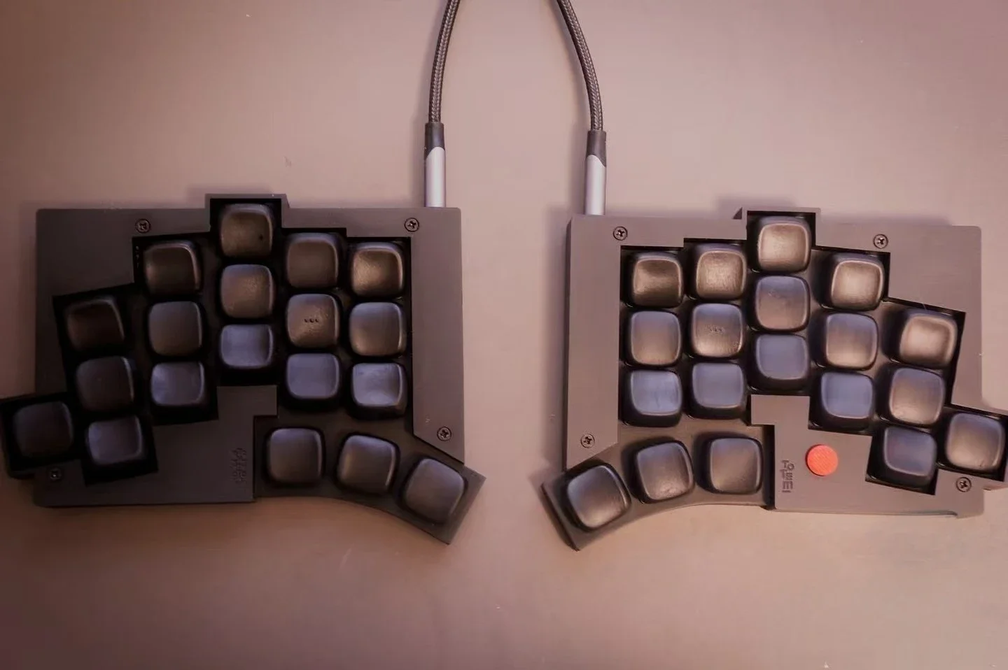 Trackpoint + TOTEM Kit de teclados divididos 38 teclas de perfil bajo Kailh Choc V1 cableado Hotswap teclado ergonómico personalizado QMK/VIAL tipo c