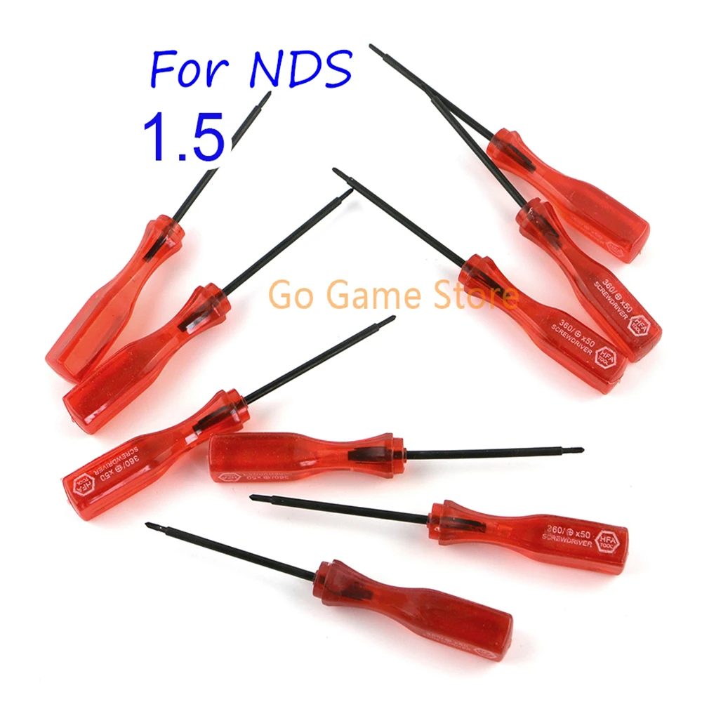 50 Uds para Nintendo DS rojo claro 1,5mm + destornillador cruzado 2,5mm + destornillador cruzado para herramienta de reparación de apertura NDS