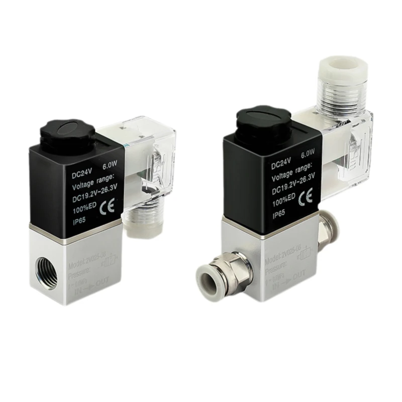 2V025-08 dc12v 24v 220v válvula solenoide de aire neumática tipo airtac 2 posiciones 2 puertos válvula magnética de aire normalmente cerrada neumática