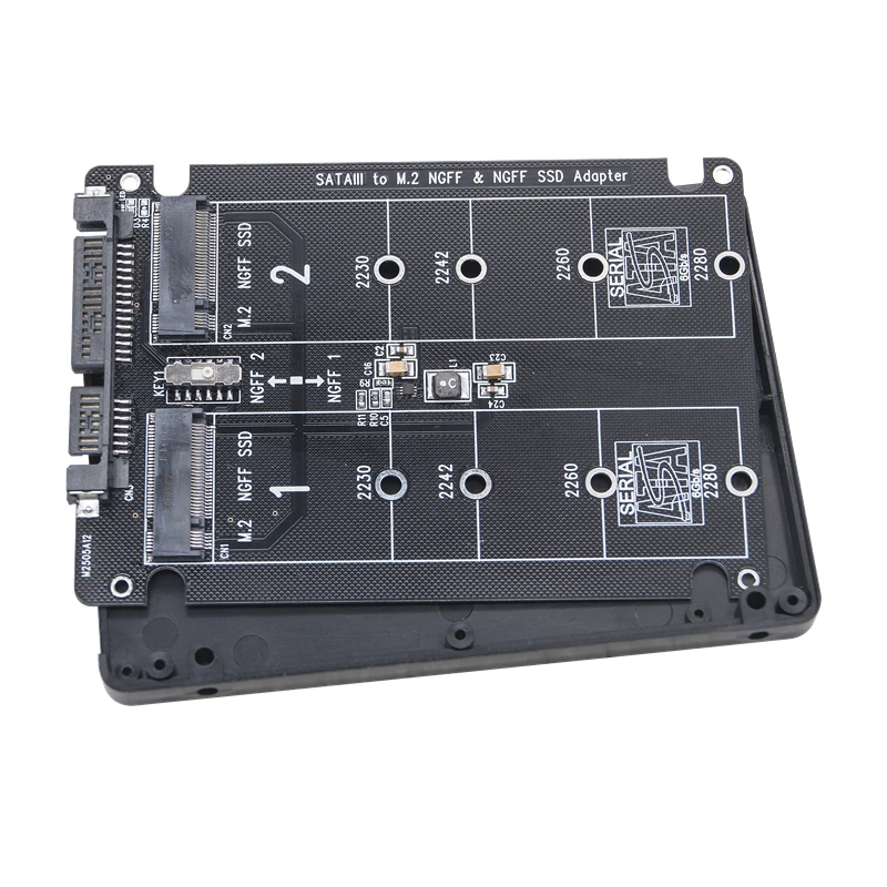 Adaptador Dual M.2 a SATA 3,0 M2 NGFF protocolo SATA SSD B Key a SATA 3,0 6Gbps placa convertidora Shell con Cable SATA3 a USB 3,0 - imagen 2
