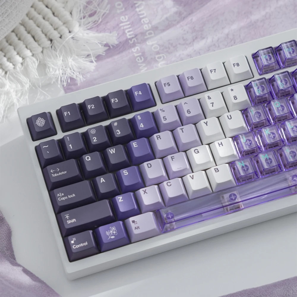 Teclas transparentes cristalinas, 149 teclas, teclas PBT para PC, perfil de cereza, sublimación de tinte, teclas personalizadas para teclado mecánico - imagen 5