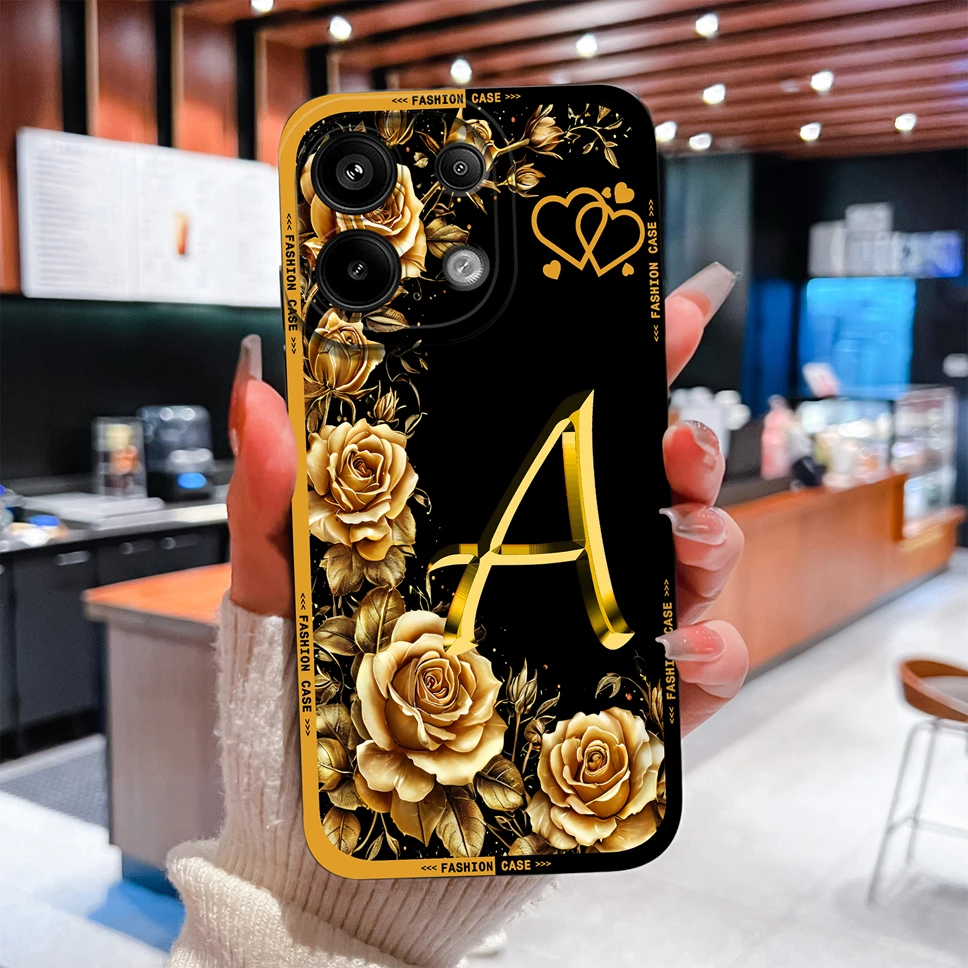 Para Redmi Note 13 Pro Plus 4G 5G funda de teléfono letras de nombre cubierta de silicona líquida suave y lisa para Redmi Note13 parachoques de alta calidad - imagen 3