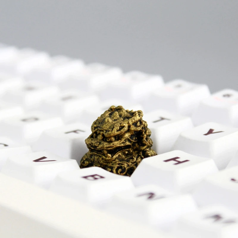 Teclas de teclado de estilo creativo Patrón Kirin Diseño retro y de dibujos animados Material de resina Regalo personalizado para un amigo con teclados KIWI - imagen 2