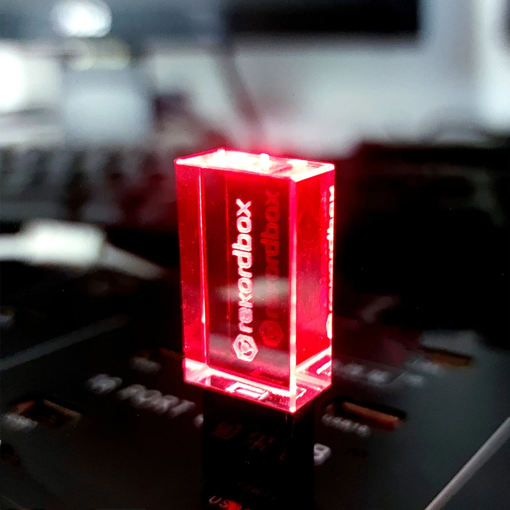 Nueva unidad de bolígrafo de cristal plateado con luz LED colorida DJ USB3.0 con caja de regalo 16GB 32GB 64GB 128GB - imagen 4