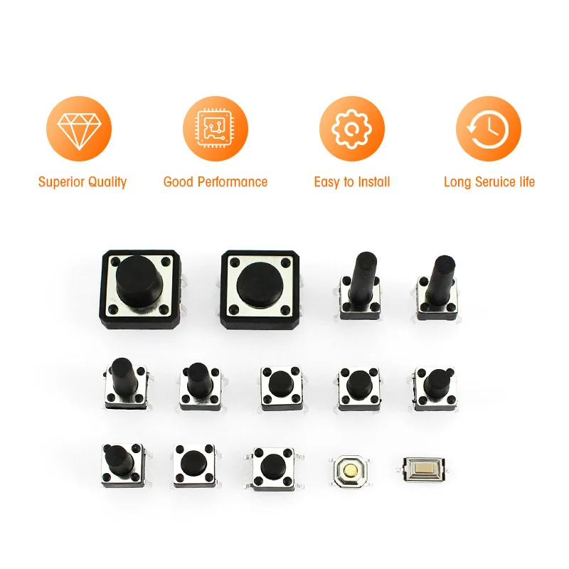 125/140 Uds interruptor de botón táctil DIP SMD Micro interruptor Kit 14 valores 25 valores Micro botones Kit de componentes táctiles, para juguete de TV - imagen 5