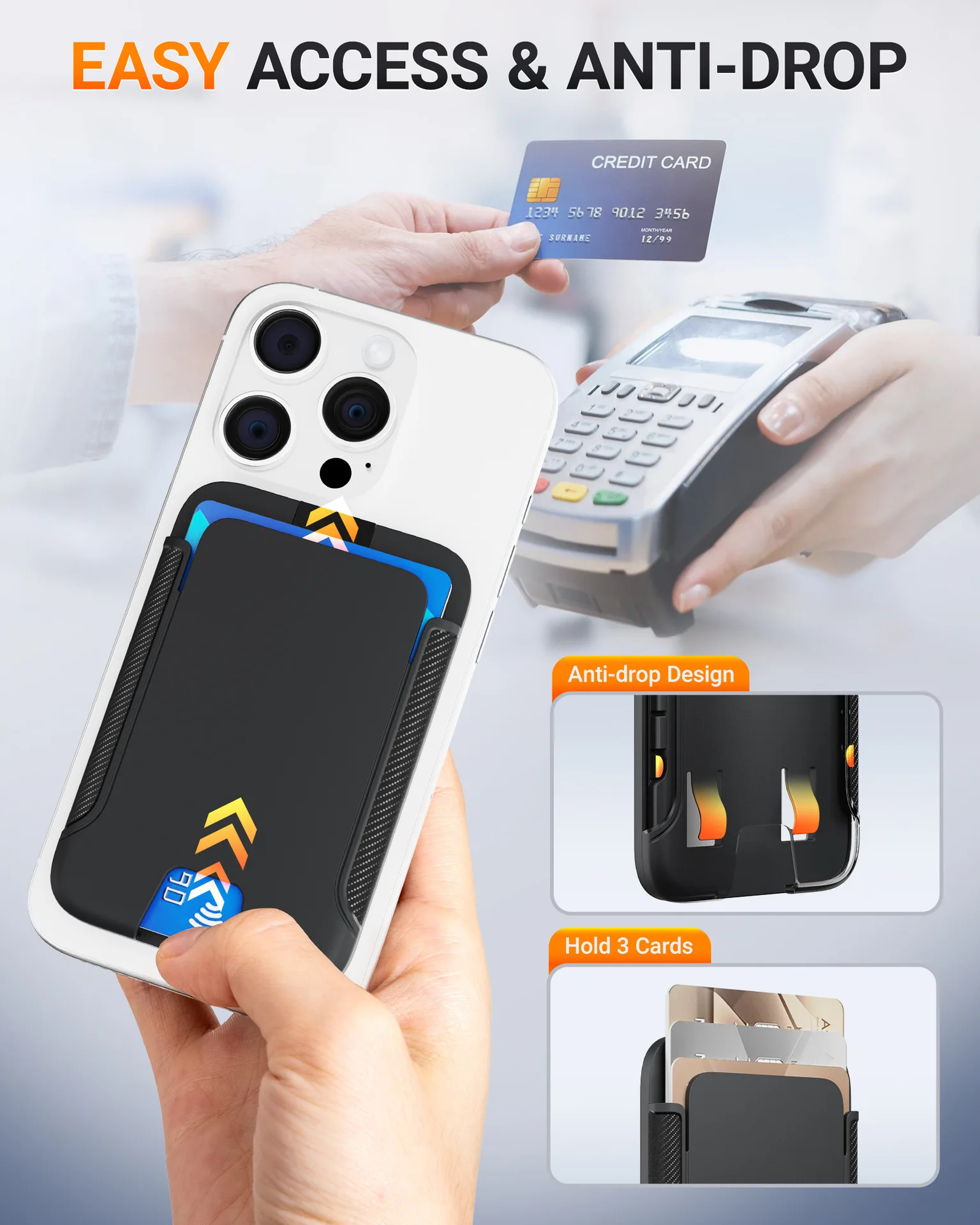 Soporte magnético para anillo de teléfono tipo billetera, soporte magnético MagSafe para teléfono móvil, soporte para tarjetas para iPhone 16/15/14/13/12 - imagen 3