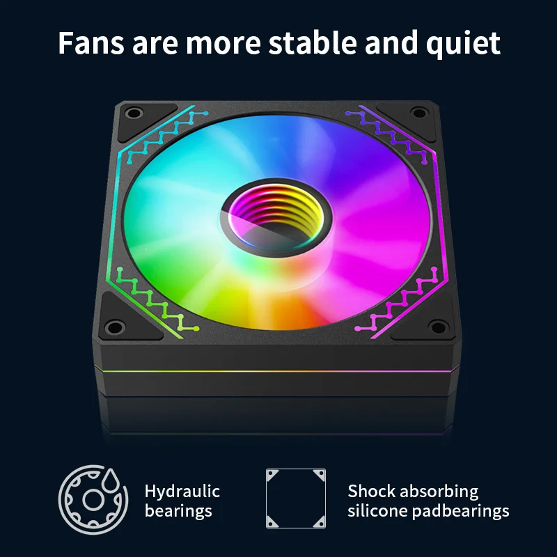 TEUCER PRISM4 ventilador de chasis de computadora 12cm ARGB espejo cíclico ventilador de refrigeración silencioso 120mm 4 pines PWM 800-2000RPM ventiladores de caja enfriador - imagen 4