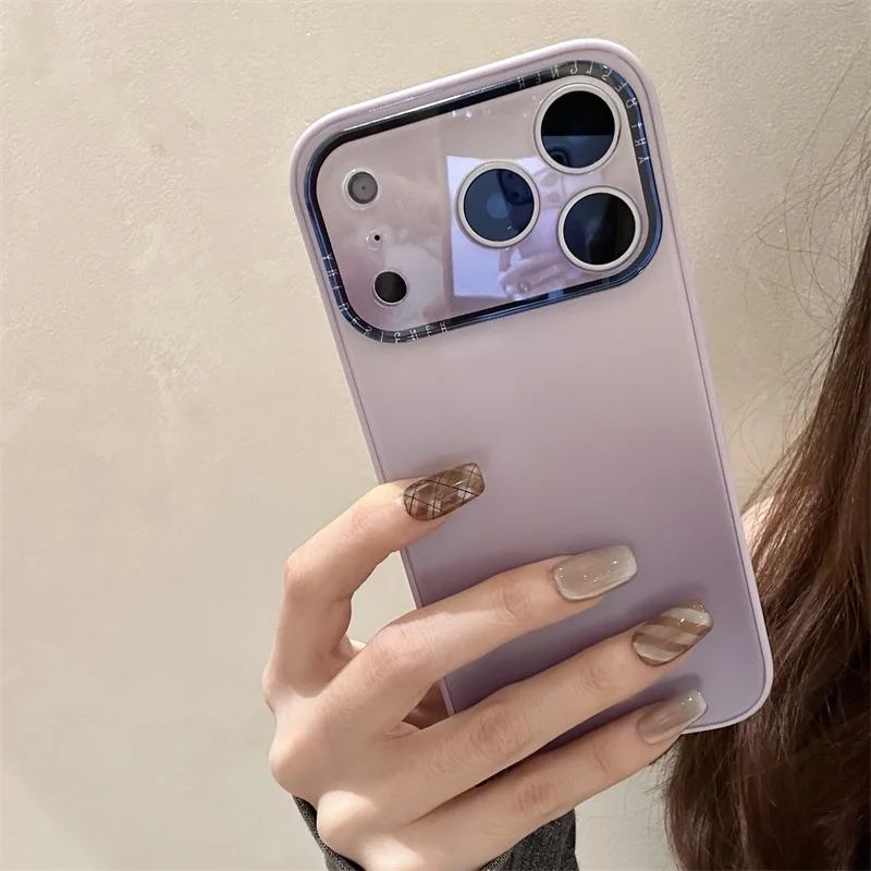 Fundas de teléfono acrílicas de Color degradado iridiscente mate para Apple iPhone 17 16 15 14 13 Pro Max cubierta protectora dura de PC a prueba de golpes - imagen 4