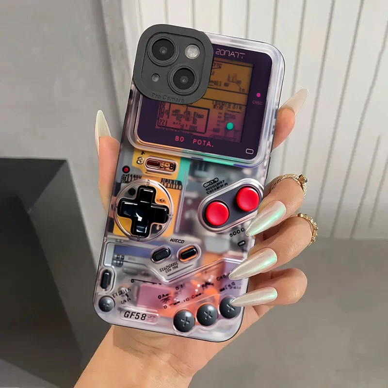 Funda de teléfono con consola de juegos tecnológica para iPhone 11 12 13 14 15 16 Pro Max 7 8 Plus XR X XS 16E SE, funda suave de silicona a prueba de golpes - imagen 2