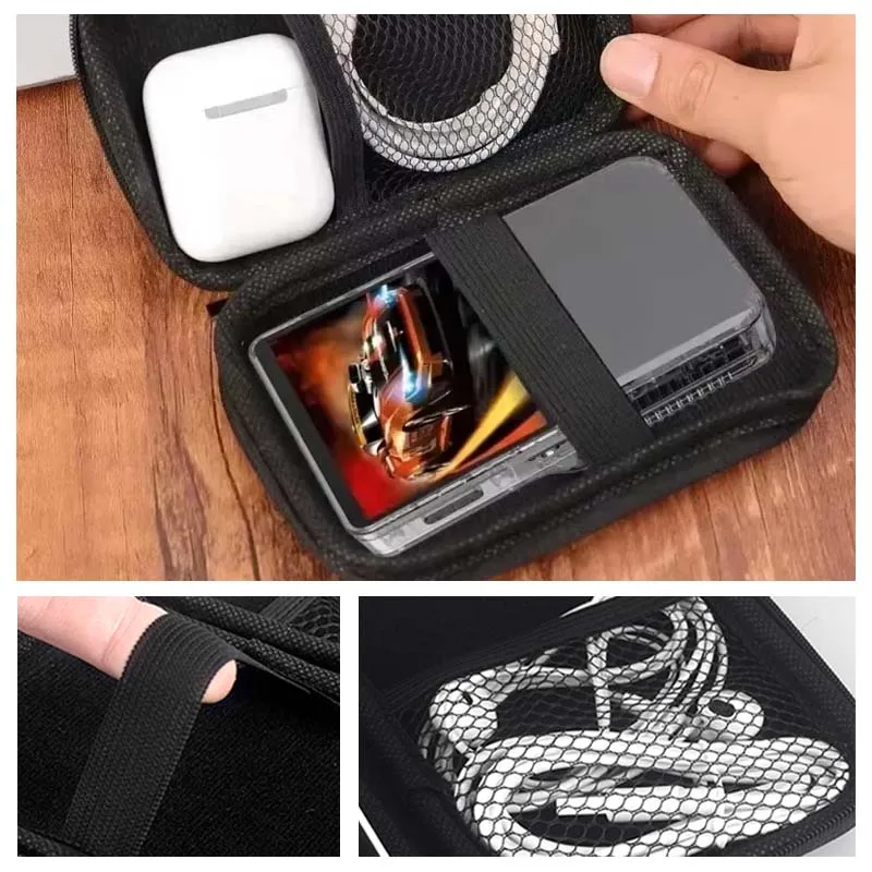 DATA FROG 6 en 1 vidrio + bolsa para consola de juegos R36S, bolsa de almacenamiento y protectores de pantalla, película de vidrio templado para accesorios de juegos - imagen 5