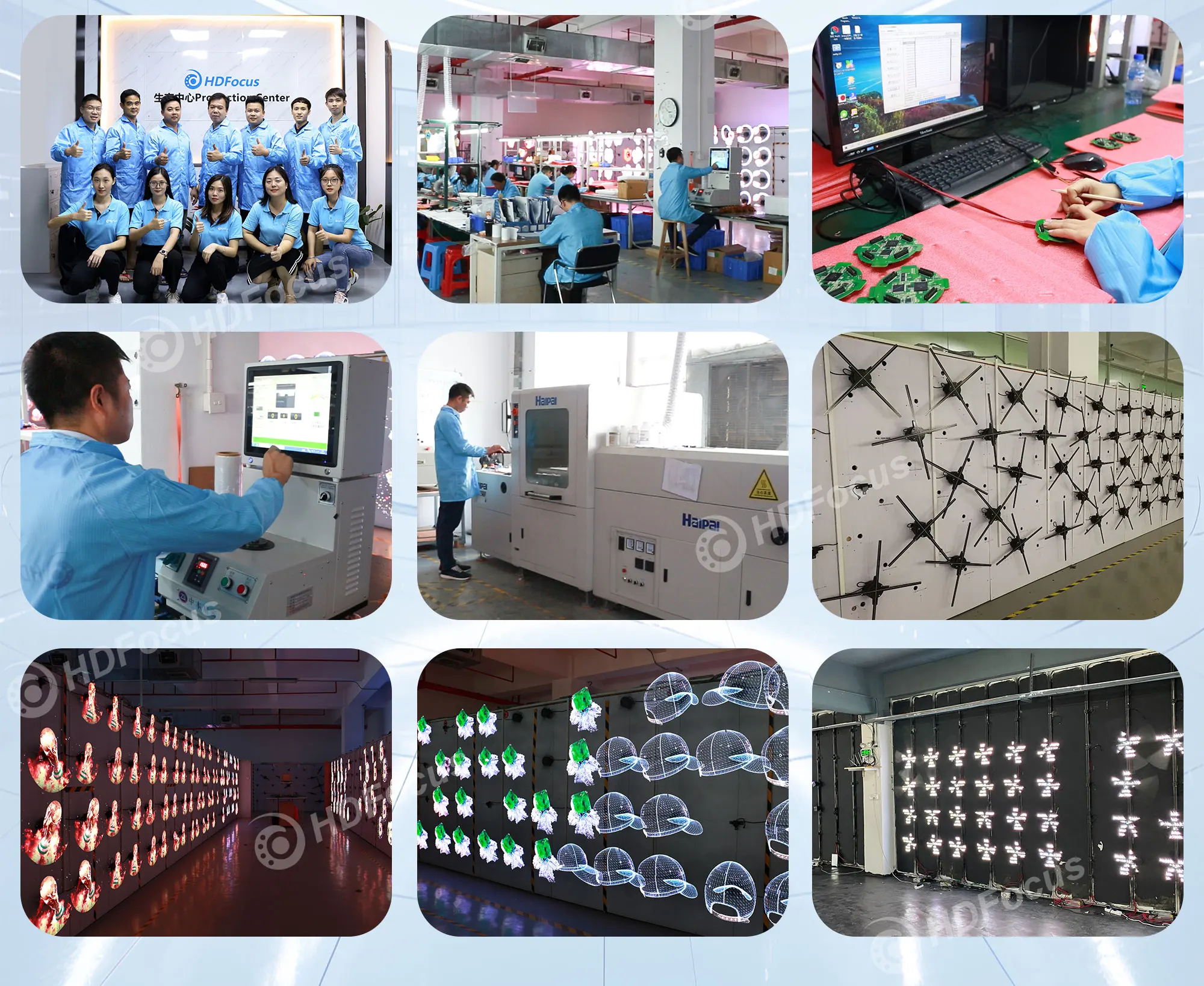 Ventilador de holograma 3D de empalme 2*3, proyector de holograma para eventos de vídeo, ventilador 3D, Control de nube holográfica, equipo de holograma Wifi - imagen 5