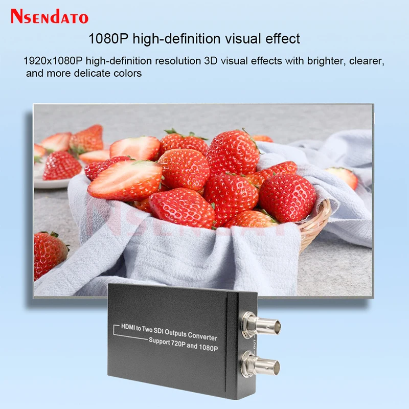 Convertidor de HDMI a SDI de 1080P, adaptador de transmisión de HDMI a 2ch, 3G-SDI/HD-SDI, para cámara, Monitor de TV - imagen 5