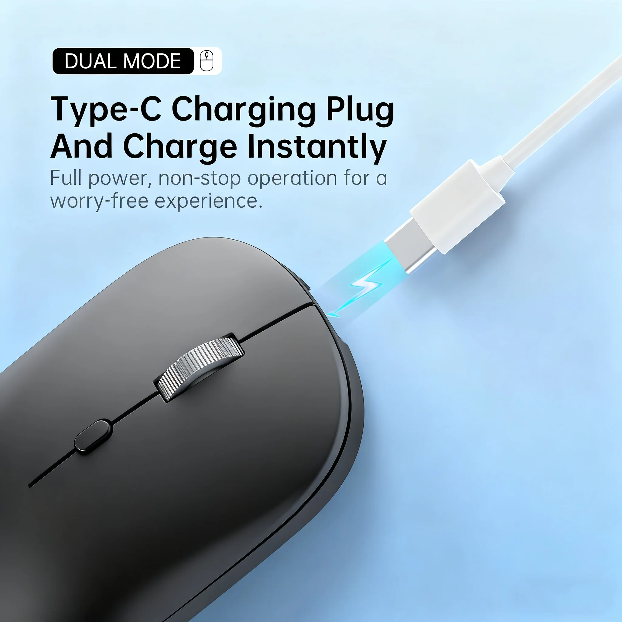 Ratón inalámbrico Bluetooth 2,4G, ratón para juegos de modo Dual, ratón recargable, ergonómico, silencioso, para ordenador portátil, tableta, Macbook - imagen 4