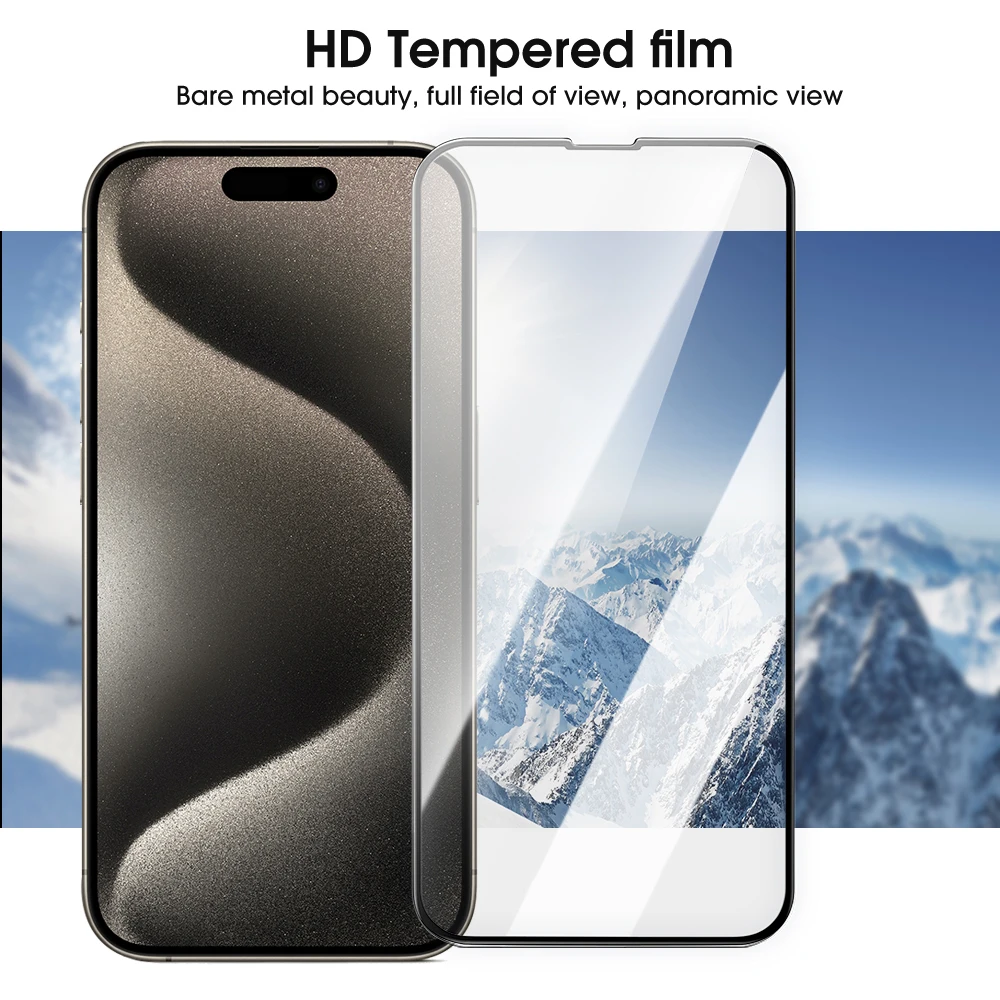 Protector de pantalla para iPhone 16 Plus 16 Pro Max, cubierta de pegamento completo, películas protectoras de vidrio templado para iPhone 16, accesorios para teléfono - imagen 2