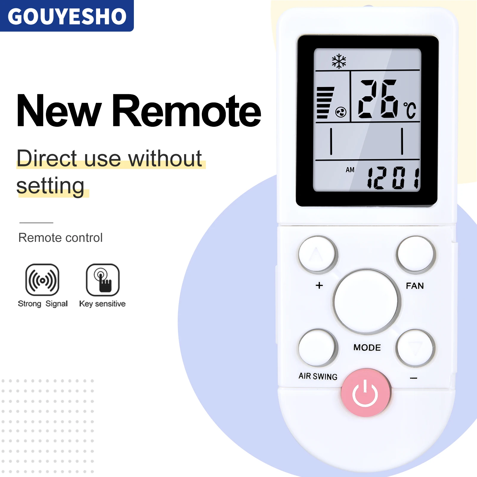 Nuevo YKR-F/001 para Control remoto de CA auxiliar YKR-F/006 YKR-F/06 YKR-F/09E YK-F/001