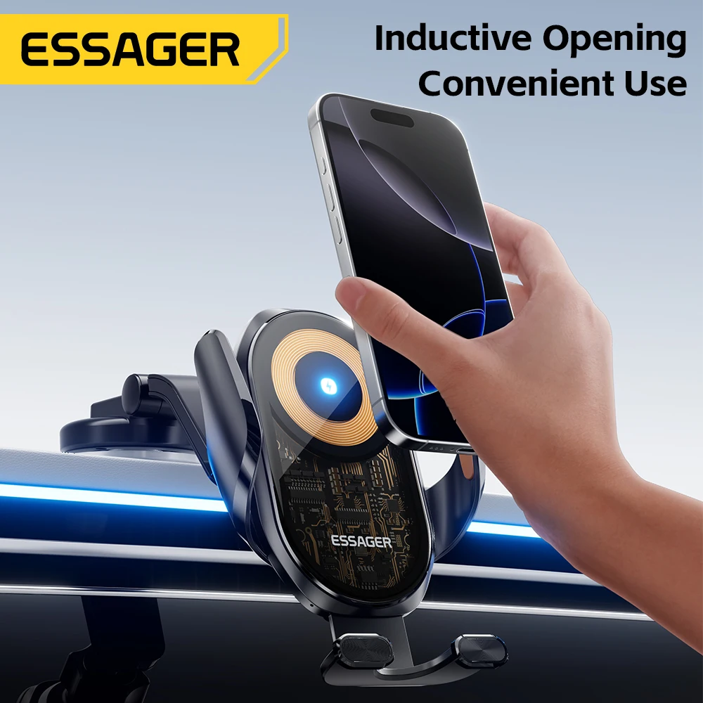 Essager 15W soporte de teléfono para coche cargador inalámbrico estación de carga rápida para iPhone 16 Xiaomi Samsung cargador de coche inalámbrico magnético - imagen 4