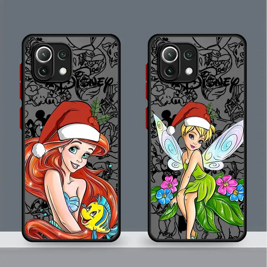 Funda de teléfono navideña de princesas de Disney para Redmi 9 9A 9i 9C 9T 10 2022 10 10C 10A 12 4G 12C 13C 4G 5G K40 Pro A1 Plus A2 Plus