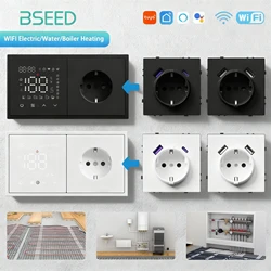 BSEED WIFI calefacción eléctrica caldera de agua termostato inteligente con enchufe compatible con Alexa Google controlador de temperatura marco de plástico