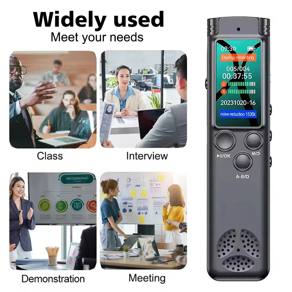 Grabadora de voz Digital, dictáfono de Audio profesional con reducción de ruido, grabación de sonido activada por voz, reproductor MP3, grabación de largo tiempo - imagen 4