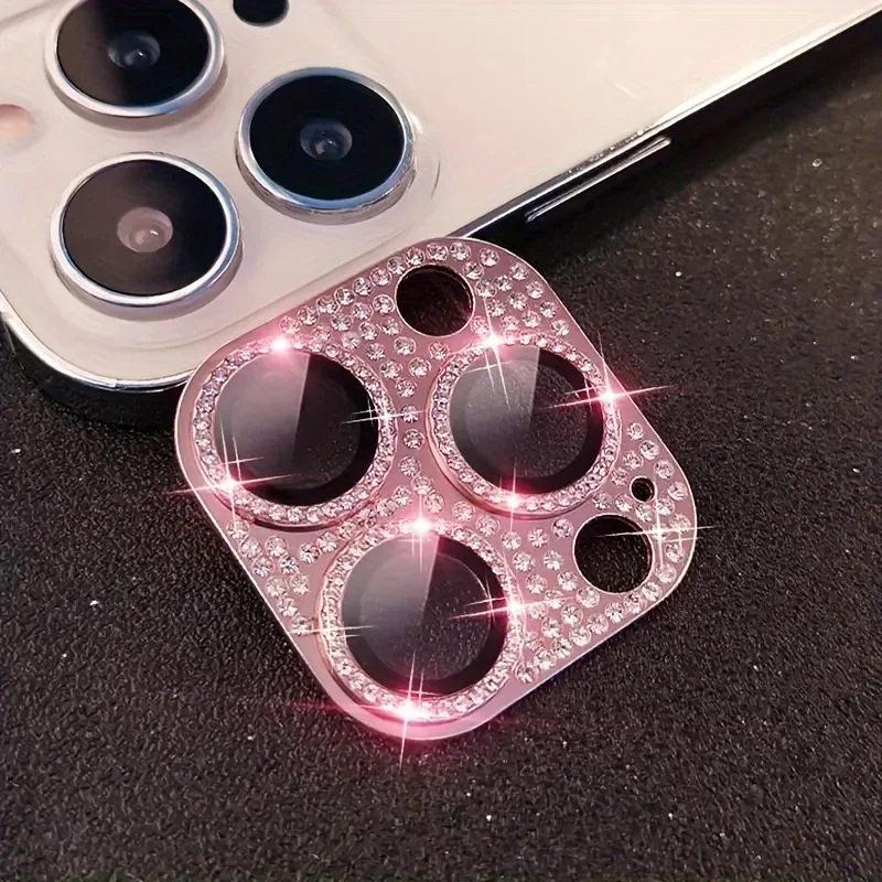 Protector de lente de cámara de Metal con diamantes de imitación brillantes de lujo para IPhone 17 Air 16 15 14 13 Pro Max Plus 16Pro 17Pro cubierta completa de vidrio - imagen 5