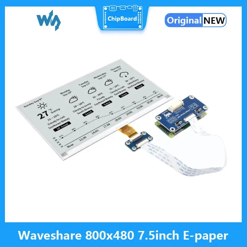Pantalla de papel electrónico Waveshare de 7,5 pulgadas E-Ink HAT compatible con Raspberry Pi STM32 dos colores consumo de energía ultrabajo - imagen 2