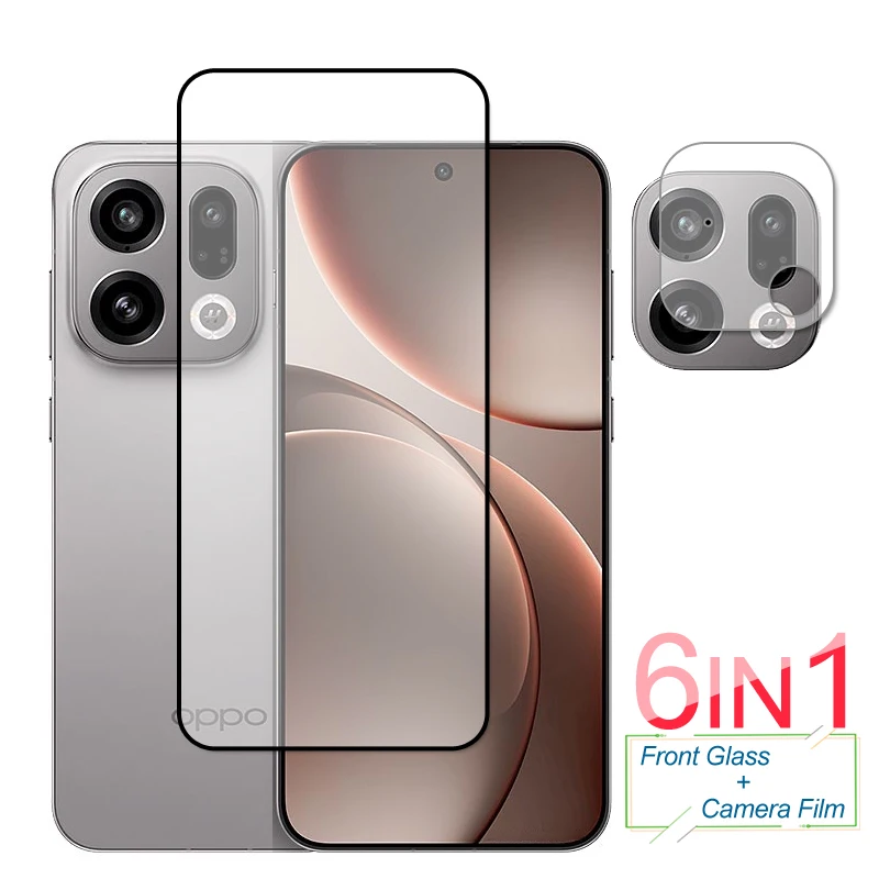 Cubierta completa de vidrio templado para OPPO Find X9, Protector de pantalla X9, película protectora para lente de cámara de teléfono para OPPO Find X9 Pro
