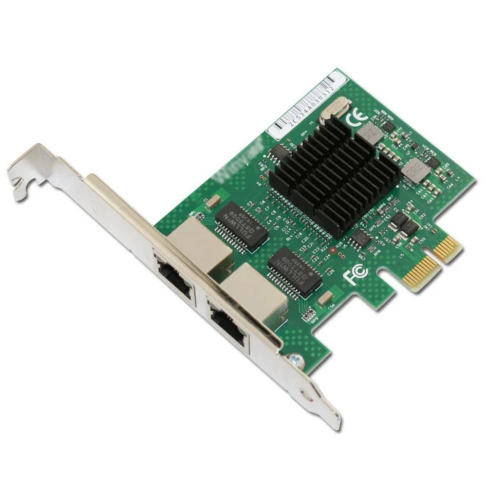Tarjeta de red Gigabit Ethernet PCI-E X1 de doble puerto E575T2, adaptador LAN de 10/100/1000Mbps, controlador con cable intel 82575 E1G42ET