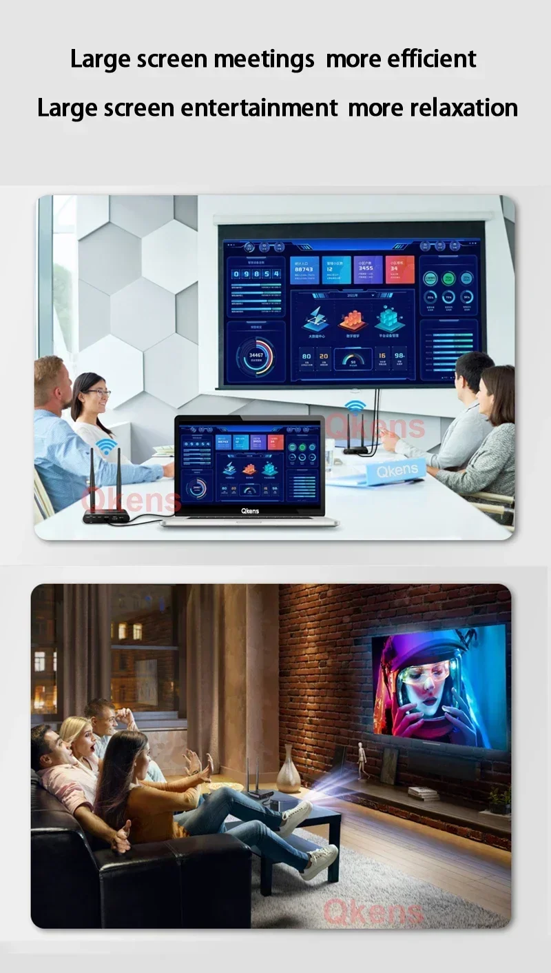 Extensor HDMI inalámbrico 4K, transmisor y receptor de vídeo, pantalla compartida de 200m para cámara, portátil, PC, Monitor de TV, proyector - imagen 5