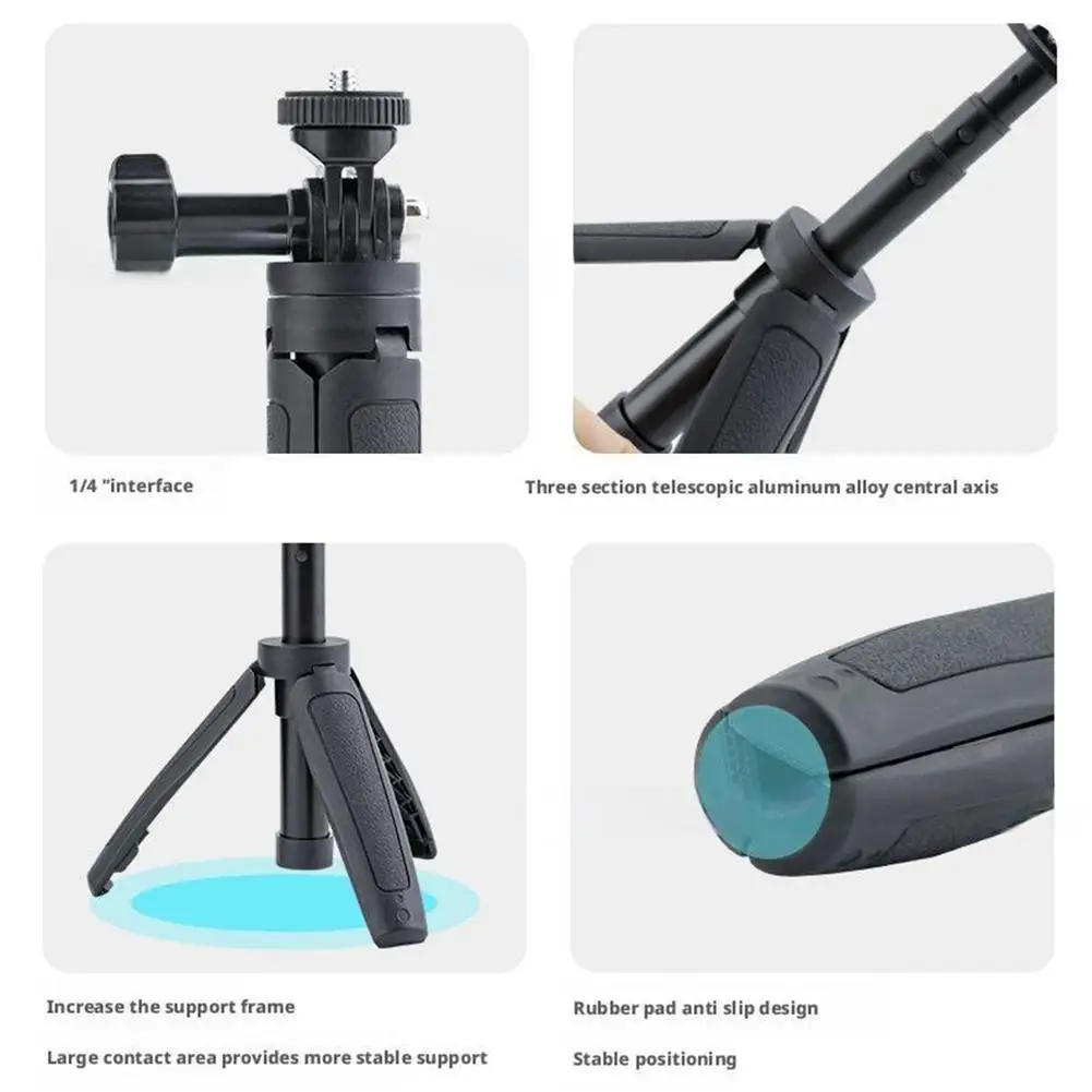 For Hero13 12/for Insta360 X4/X3/ For GO3/for Action5/43 Mini Quick Release Tripod Selfie Stick Portable Adjustable - imagen 4