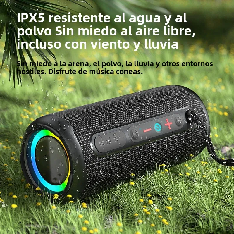 Rockmia EBS-613 Altavoz RGB portátil Bluetooth 5,3 potente caja de bajos tela de luz LED colorida malla 1800MAH impermeable al aire libre - imagen 4