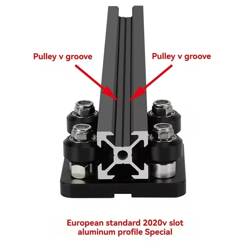 Piezas de impresora 3D para ruedas 2040 V-Openbuildd, juego de plataforma de pórtico, polea de placa deslizante especial para perfiles de aleación de aluminio con ranura de 2040 V - imagen 5