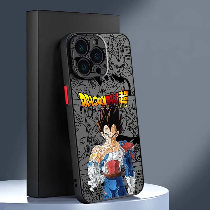 D-Dragon Ball Comic Vegeta Cool para Apple iPhone 17 16 15 14 13 12 11 Air Plus Pro Max funda de teléfono translúcida esmerilada - imagen 5