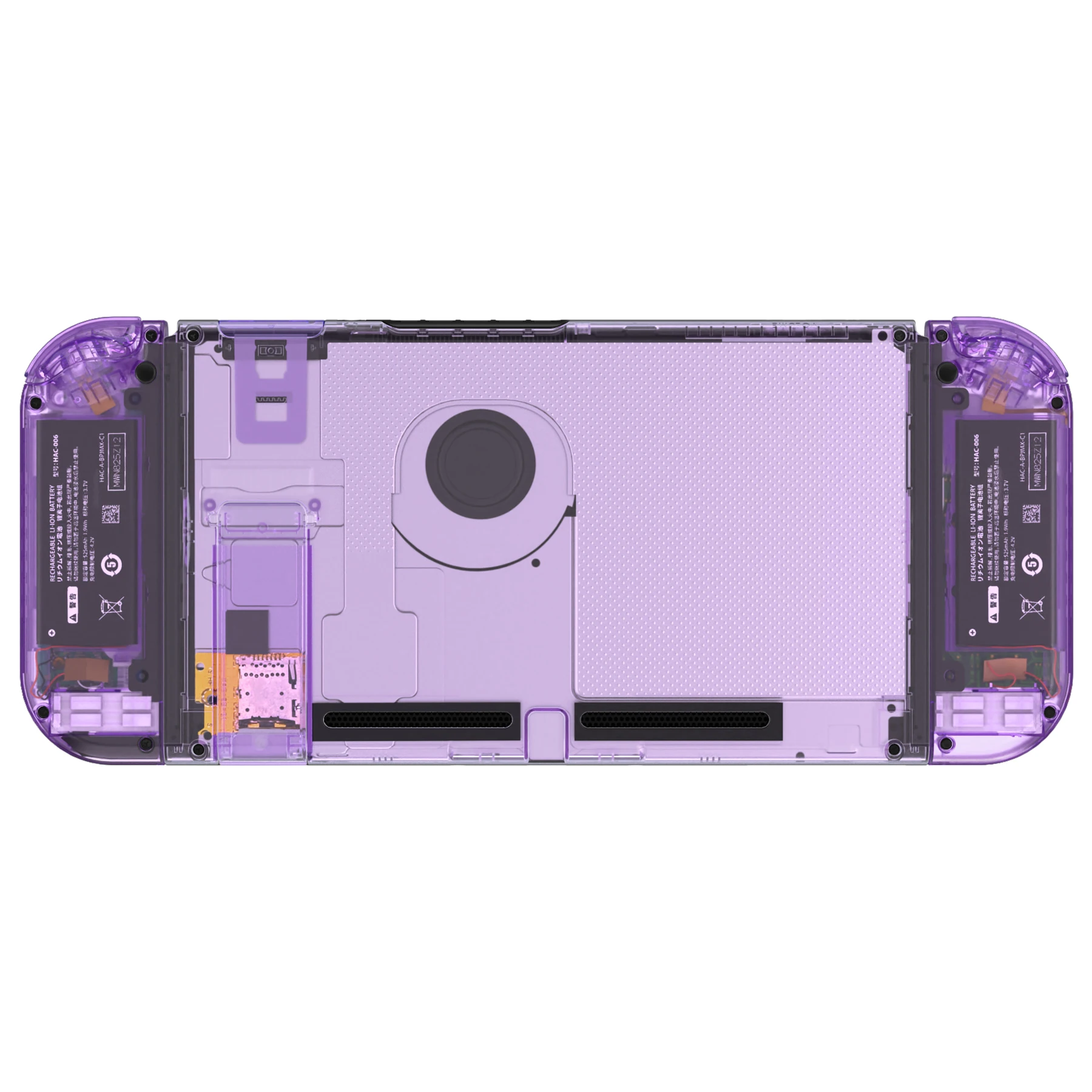 eXtremeRate Carcasa trasera de repuesto DIY con botones completos para interruptor NS, soporte de empuñaduras de mano Joycon - Serie transparente - imagen 2