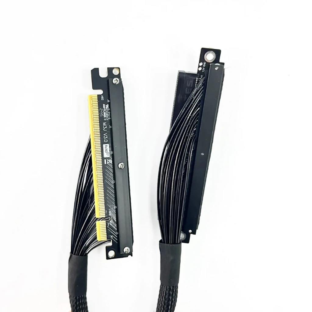 Nuevo Cable elevador inverso Dual Cable curvo derecho e izquierdo PCIe 4,0x16 256Gbps Cable de extensión GPU para A4 ITX RTX 4090 RX7900xt - imagen 5