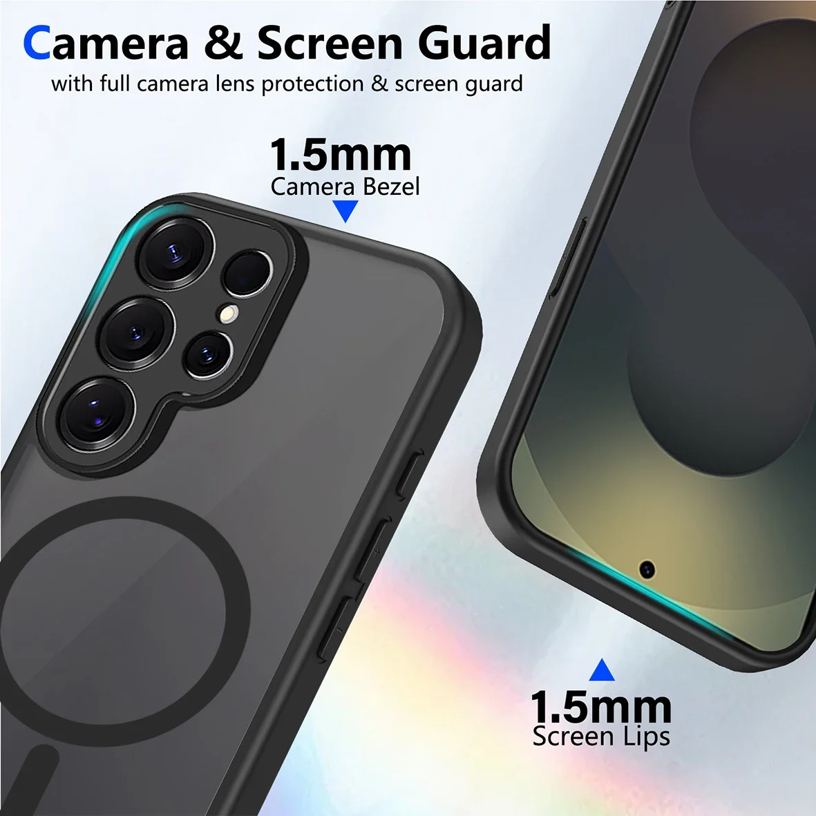 Funda para Samsung Galaxy S25 S24 S23 S22 Ultra PLus S25FE S25Edge S24FE mate esmerilado transparente a prueba de golpes funda magnética Magsafe - imagen 4